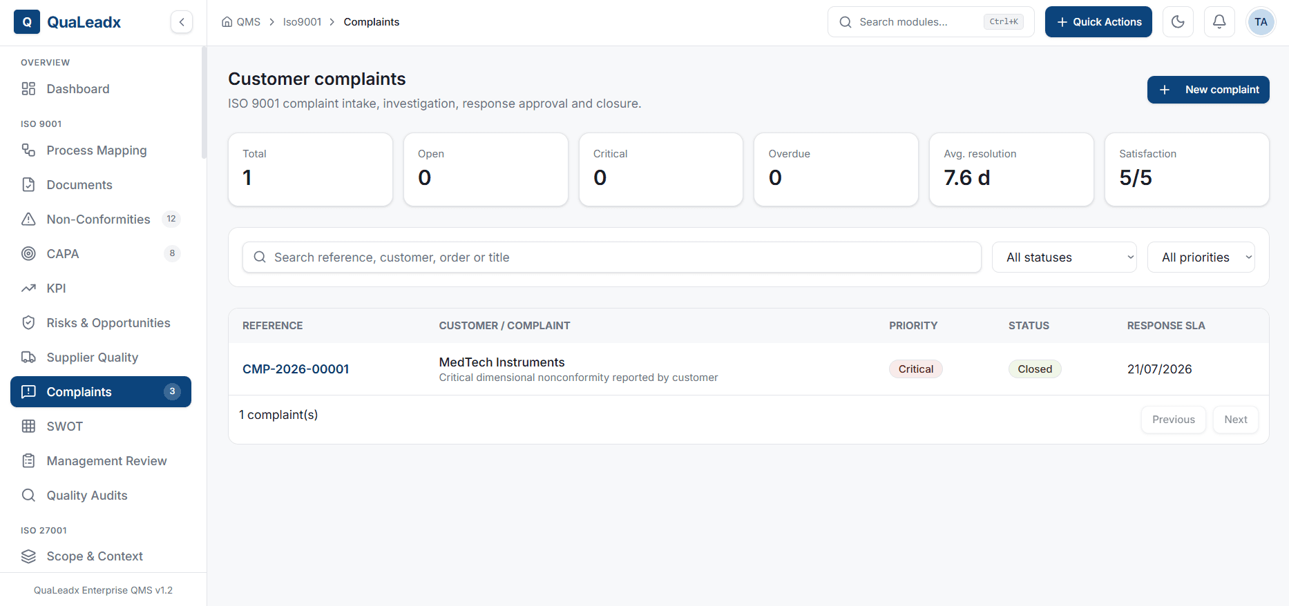QuaLeadx interface view 3