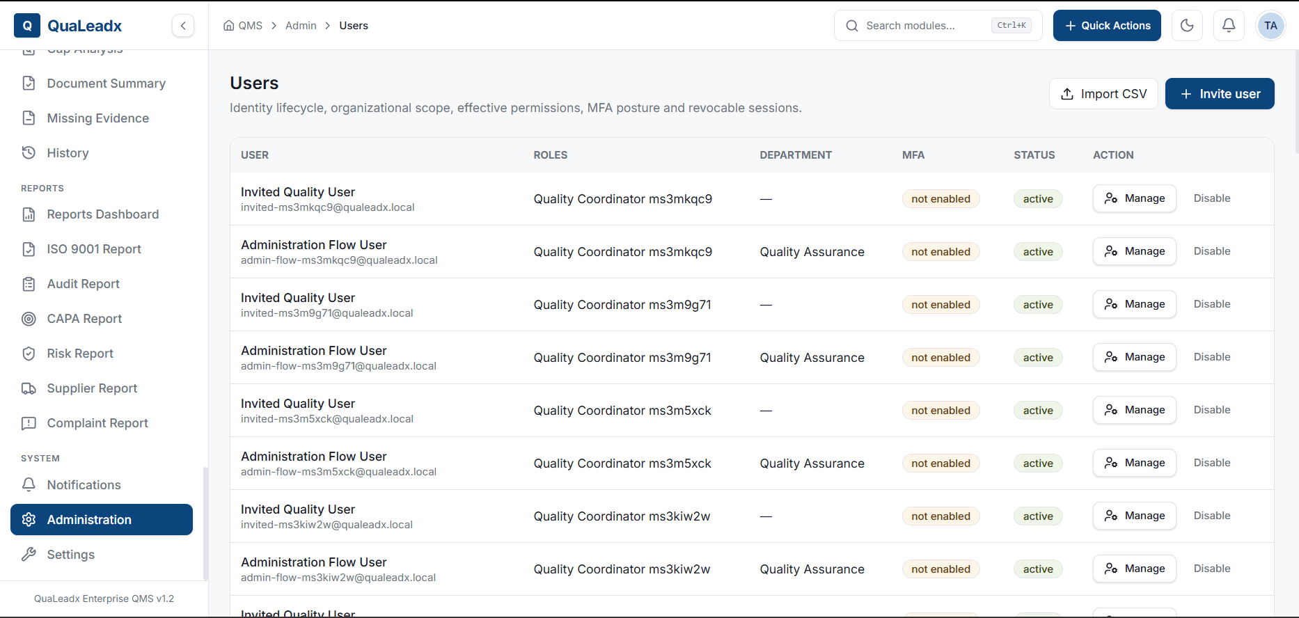 QuaLeadx interface view 5